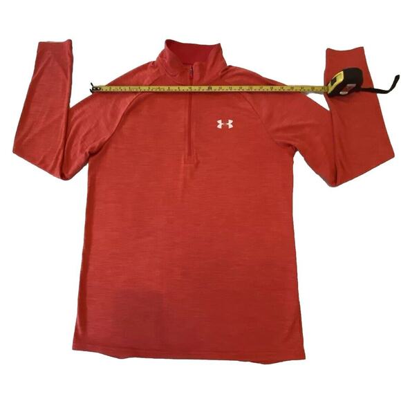 Under Armour Mens Loose Fit Red Long Sleeve Tech 1/2 Zip Pullover Shirt Medium - Picture 4 of 16